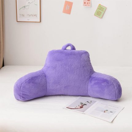 Reading Pillow Bed Wedge Large Adult Backrest Lounge Cushion with Arms | Back Support for Sitting Up Purple